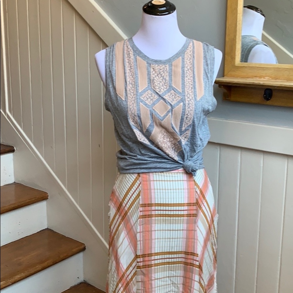 Massimo Dutti Check print midi skirt in Raspberry - Picture 15 of 16
